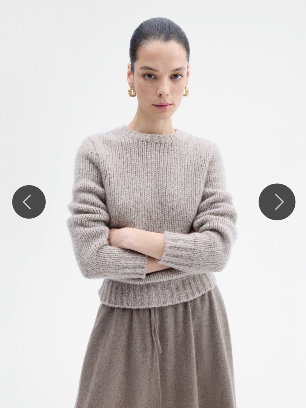 CO Fitted Crew Sweater in Cashmere Silk Sz M